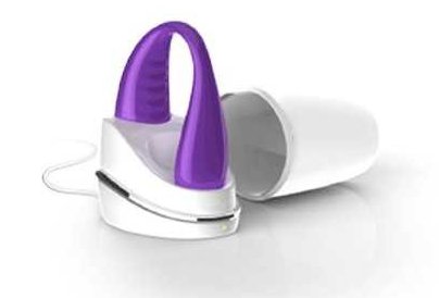 The We Vibe 3 in its docking station